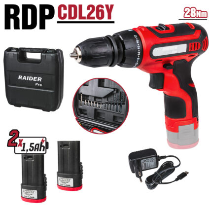 Бормашина акум. 12V 2-ск. 2x1.5Ah 28Nm RD-CDL26