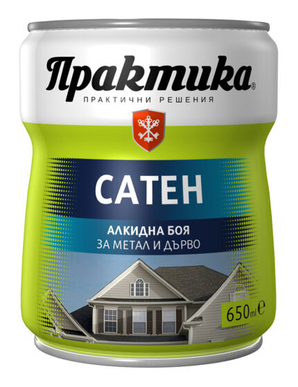 ПРАКТИКА АЛКИДНА БОЯ САТЕН 650мл - Черен