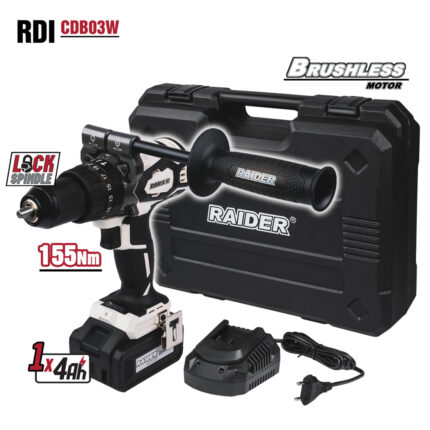 Бормашина ударна безч. 20V 2-ск. 4Ah 155Nm куфар RDI-CDB03W