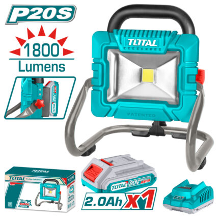 Акумулаторна LED работна лампа TOTAL, 20 V / 2 Ah, 20 W