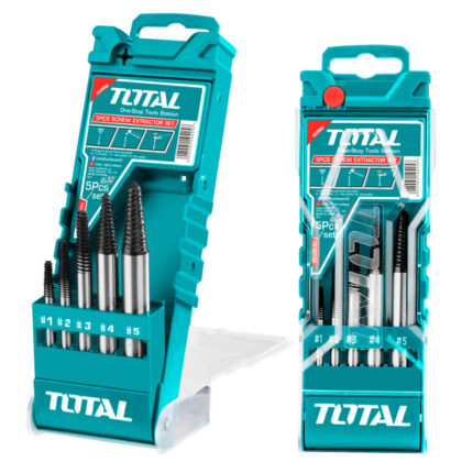 Комплект екстрактори за болтове TOTAL INDUSTRIAL, PVC кутия, 5 броя, 3-18 мм