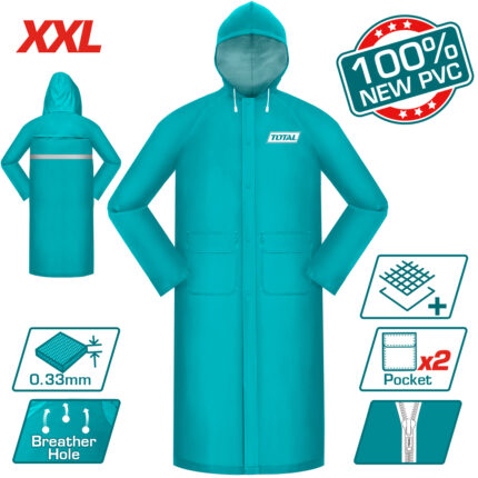 Дъждобран TOTAL, зелен, два джоба, XXL