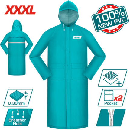 Дъждобран TOTAL, зелен, два джоба, XXXL